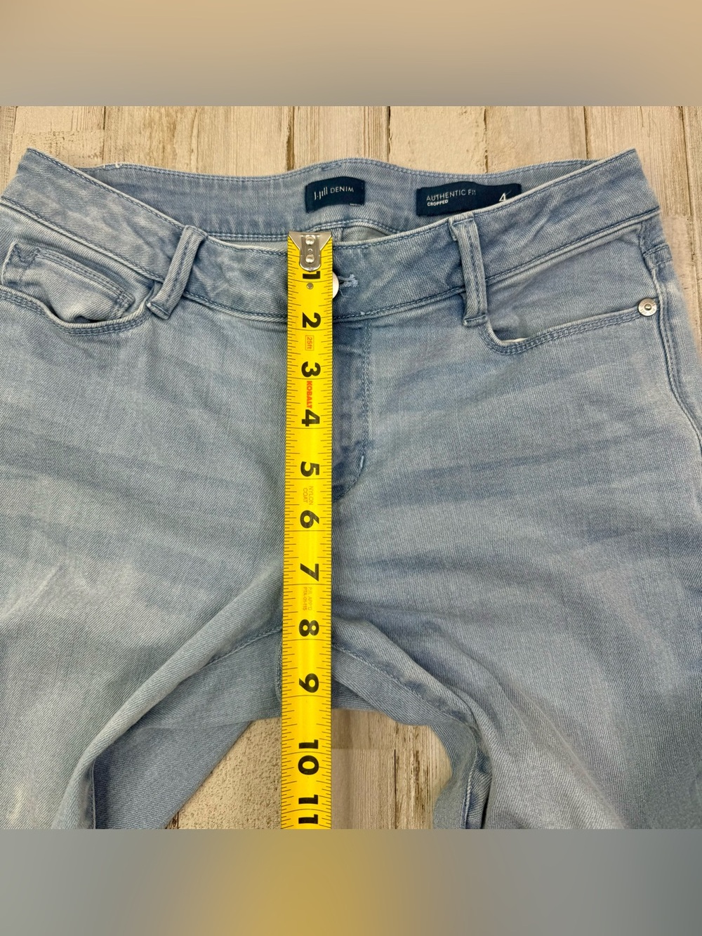 J Jill Cropped Blue Denim Jeans 4P (29x23) Light Wash Button Closure - Picture 7 of 12